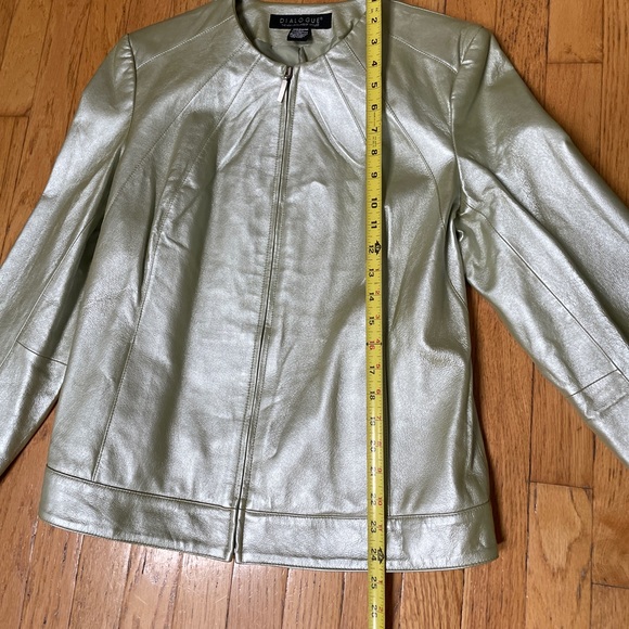 Women's Dialogue Leather Jacket. Metallic - Picture 4 of 8
